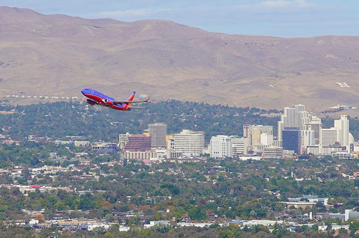 airplane leaving reno