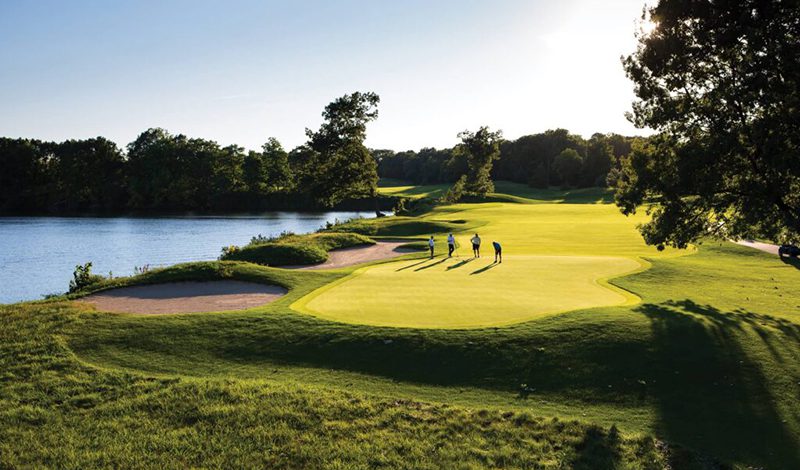 people on a golf course