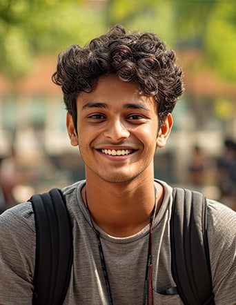 Smiling student on college campus