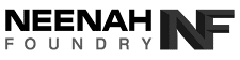 Company logo for Neenah Foundry features company name and NF