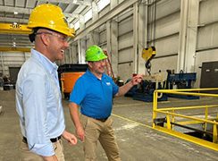 Advocacy representative visiting warehouse