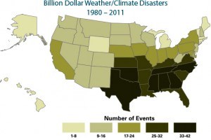 weather/climate disasters map