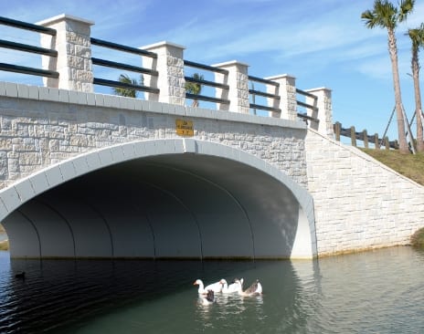 Concrete bridge over water
